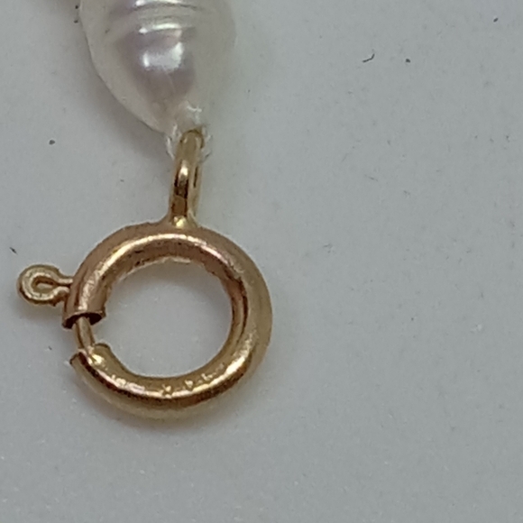 * NWT 14K gold JCM brand real rice pearls necklace 18" - Picture 5 of 5